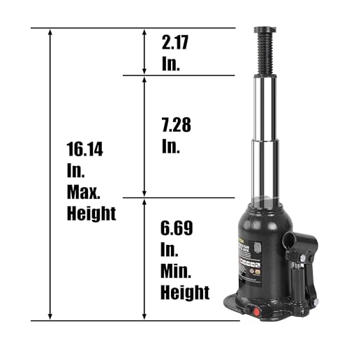 Image of Big Red 8 Ton Double Ram Welded Hydraulic Jack, Perfect for Auto Repair and House Elevation Tasks, Black, ATH80802XB