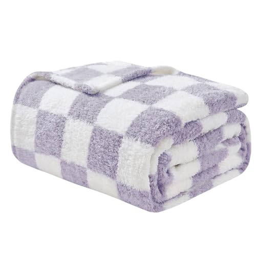 EMME Fleece Blanket Throw Blanket, Sherpa Fluffy Flannel Blanket, 200 x 230cm, Checkered Blankets - Image 2