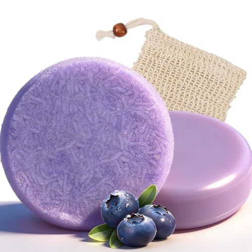 Blue berry Fields Shampoo & Conditioner Bundle Bars for Hair Thinning Frizz (1Set)