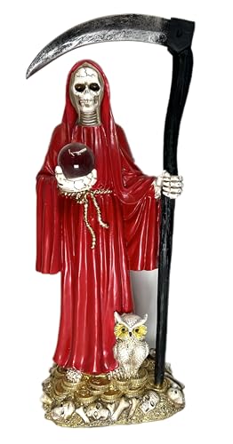 Estatua Santa Muerte Decorativa 17 pulg Roja