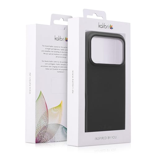 Image of kalibri Case Compatible with Apple iPhone 17 Pro - Case Smooth Genuine Leather Hard Case Anti Slip Cover - Black