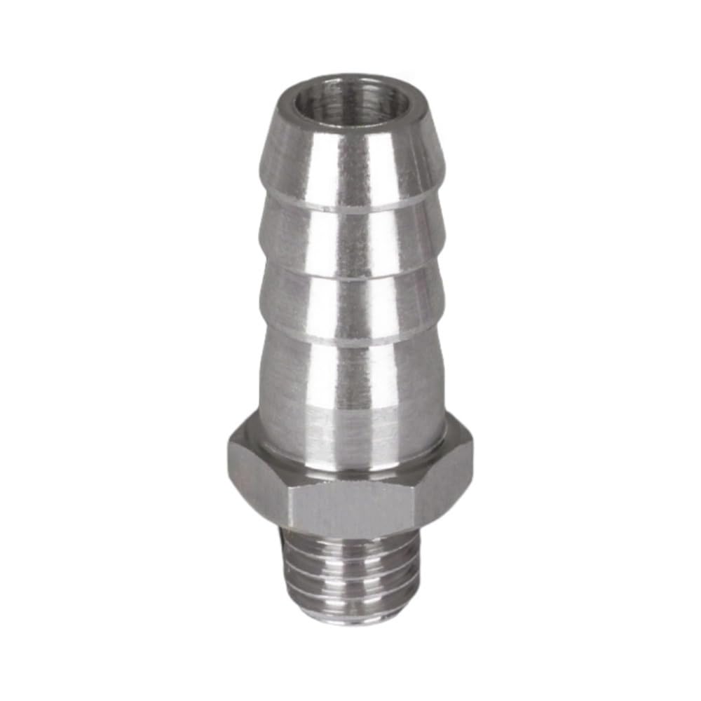 Stainless Steel Male Barb, 304 Stainless Steel Barbed Fitting Brass Male Hose Tail Pagoda Threaded Multi Sizes(10mm*M8x1.25)