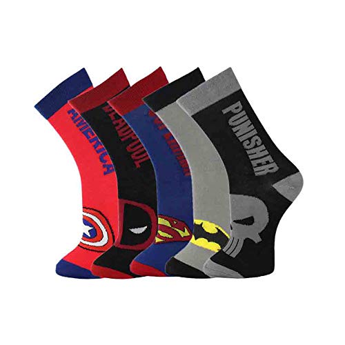 TTD Hombres 5 paquetes Hip Hop divertidos calcetines novedosos serie de superhéroes Batman Superman...
