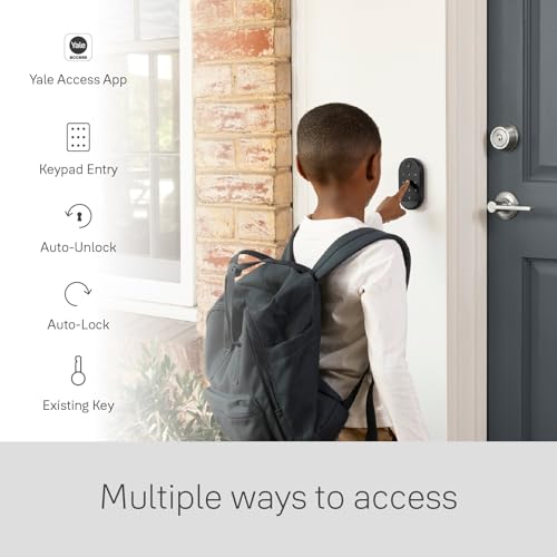 Image of Yale|August Wi-Fi Smart Lock with Keypad, Black | Keyless Entry, Touch Digital Keypad, Fingerprint Scanner, AUG-SL05-K04-G01