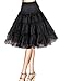 Tidetell Vintage Women's 50s Rockabilly Tutu Skirt 26" Length Petticoat Black L(FBA)