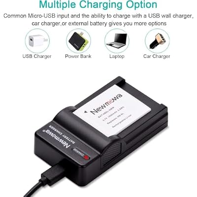 Newmowa NB-6L NB-6LH Battery (2 Pack) and USB Charger Kit for Canon NB-6L NB-6LH and Canon Powershot D10, D20, D30, S90, S95, S120, SD770 is, SD980 is, SD1200 is, SD3500 is, SD4000 is, SX260 HS