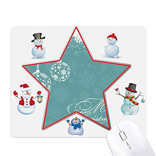 Tapis de souris bonhomme de neige étoile en tissu lisse pour souris optique et laser
