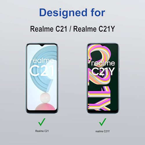 Image of ZAP CASE HD Plus Tempered Glass Screen Protector Compatible For Realme C21 (Black) Edge To Edge Coverage With Easy Installation Kit