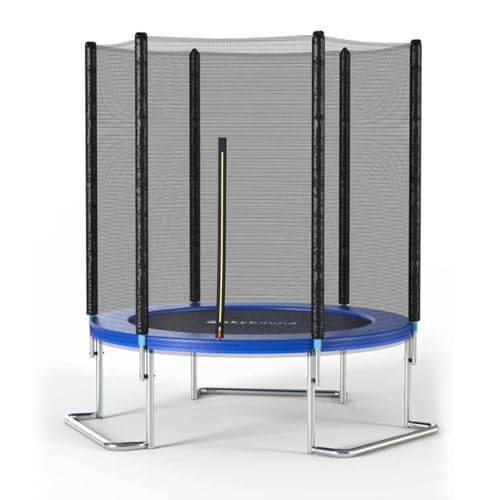 6FT Outdoor Trampoline with Net Enclosure - 6 FT Recreational Backyard Trampolines for Kids and Adults ASTM Approved L-Shaped Legs for Extra Stability Outdoor Trampoline
