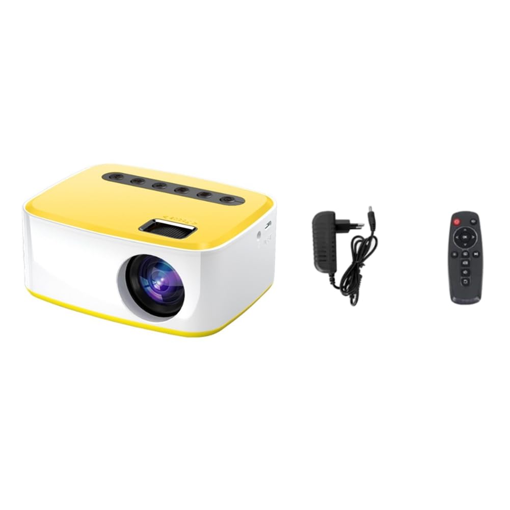 Proyector LED 1080P VersióN en la Misma Pantalla TeléFono MóVil InaláMbrico Mini Proyector Cine en Casa Reproductor de VíDeo Enchufe UE-B