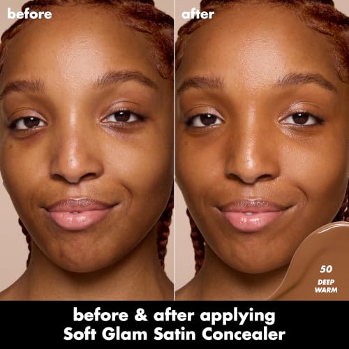 Image of e.l.f. Soft Glam Satin Concealer, Medium Coverage For Blemishes & Under-Eye, Crease-Resistant, Long Lasting, Vegan & Cruelty-Free, 50 Deep Warm