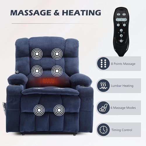 Sillón reclinable eléctrico con masaje y calor gris miniatura 5