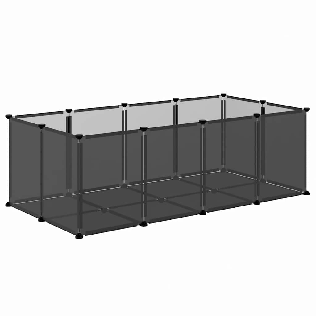 Jaula negra para animales pequeños, 144 x 74 x 46,5 cm, de polipropileno y acero, para casa de roedores con bandeja de suelo, interior o exterior para conejera y hámster