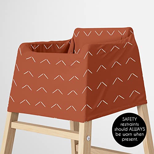 Image of Sweet Jojo Designs Orange Boho Arrow Boy Girl Infant Baby Car Seat Cover Nursing Breastfeeding Shopping Cart Stroller Canopy Rust Modern Bohemian Gender Neutral Farmhouse Southwest Arrows Diamond Tuft