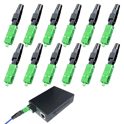 Connecteur Fibre Optique, 12 pièces Connecteur pour Rapide Fibre Optique, Co nnecteur Optique, F ibre Op tique, Adapté à des applications telles que la...
