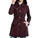 Michael Kors Women's Belted Raincoat with Detachable Hood, Cherry, XL