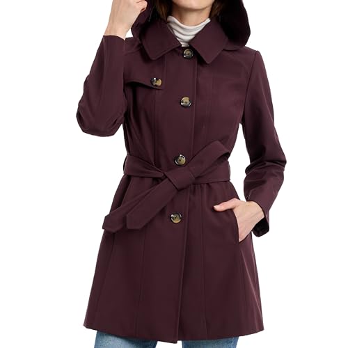 Image of Michael Kors Women's Trench Coat Style Raincoat with Detachable Hood
