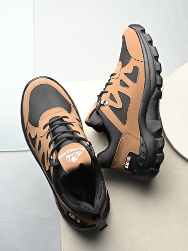 Image of Leo's Fitness Men's Water Resistant Outdoor Trekking Shoe, Lace-Up Trail Running Sports Sneakers, Hiking Shoes for Men