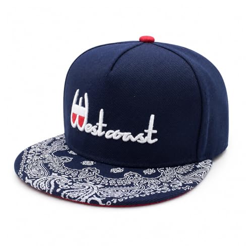 Image of VRITRAZ Comfortable Polyester 3D Printed Hip Hop Cap for Men & Women | Adjustable Snapback Closure Flat Brim Baseball Hat | Lightweight Urban Streetwear Headwear for Dance, Skateboarding, Gym, Sports