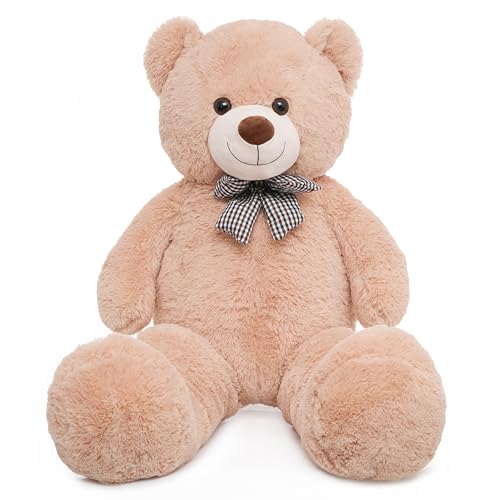 47 inch Big Giant Teddy Bear Stuffed Animals, Light Brown Soft Plush Life Size Bear Toy All Ages Gift for Children/Girlfriend/Valentine's Day/Christmas/Birthday/Baby Shower/Wedding/Party Decorations