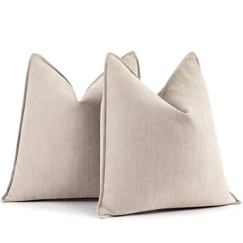 Zwjd Funda Cojin 40x40 Beige Juego De 2 Fundas Cojines De Chenilla Cojines Sofa Decorativas Para Con Diseño Elegante, Cojines Decorativos Suaves Y Lujosos Para Decoración De Sofá, Cama Y Hogar