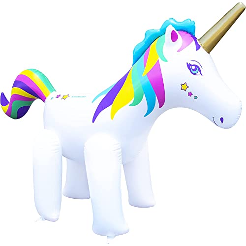 SWIMLINE Humongous Backyard Unicorn Sprinkler for Outdoor Fun and Adventure | Included Anchor Set, Standard Hose Connection, 6 Feet Tall | for Kids and Family Activity and Action
