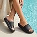 Comwarm Cloud Slide Sandals for Women Men Ultra Comfort Recovery Pillow Slippers Soft Summer Beach Shoes with Low Arch Support,Matte Black Size 7.5-8.5 Wonmen/6-7 Men