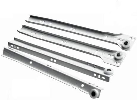 Roller Drawer Slides/Runners Bottom Fix Metal White Size 450mm
