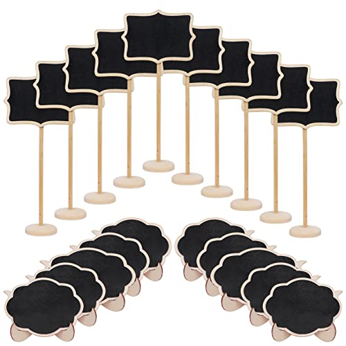 Skycase Paquete de 20 letreros de pizarra con cuerda, mini etiquetas de pizarra colgantes de madera mini letreros colgantes de pizarra, etiquetas de mensaje, etiquetas de artículo Cover