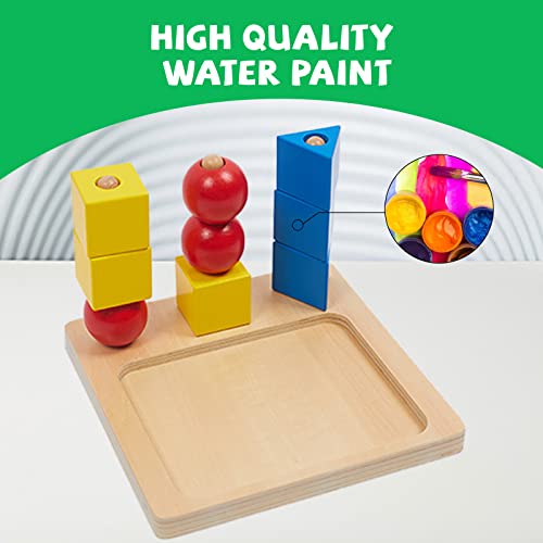 Image of Montessori Toys for 1 2 3 Years Old - 3 Colored Cubes on Wooden Peg Toys, Baby Game for Color Recognition Shape Sorter, Montessori Materials Wooden Sorting and Stacking Toys for Boys and Girls Gift