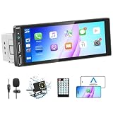 Radio de Coche 1 DIN con Apple CarPlay y Android Autoradio, Radio Coche Bluetooth 1 DIN, 6.9