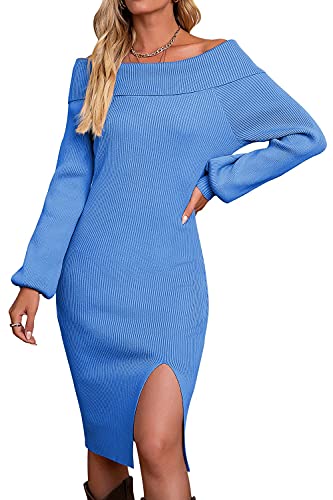 Vthereal Gebreide damesjurk, pulloverjurk, elegante pullover, ronde kraag, winterjurk, pullover, mini-jurk, winter, lange mouwen - Image 3