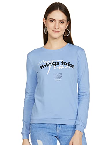 Image of Max Women Cotton Printed Round Neck Sweatshirt
