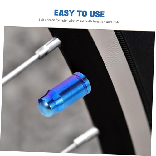 Balacoo – Tapones para válvula de rueda de bicicleta, 2 unidades, color azul, fabricados en aleación de titanio, fácil instalación miniatura 3