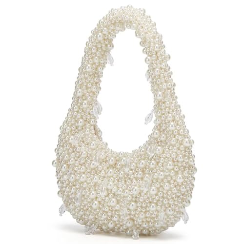 Trendy Pearl Shoulder Purse for Women Small Y2k Tote Bags for Party Rhinestone-Encrusted Designer Handbags2