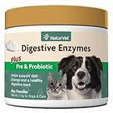 NaturVet – Digestive Enzymes for Dogs - Plus Probiotics & Prebiotics | Helps Support Diet Change & A Healthy Digestive Tract | for Dogs & Cats | 4 oz Powder