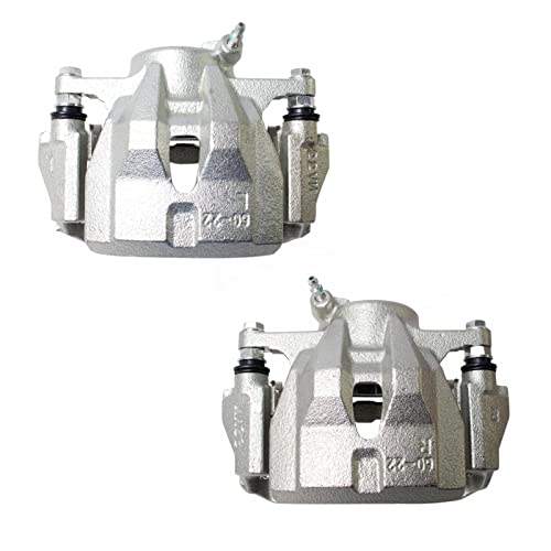 Image of TRQ Front Brake Caliper Set Zinc Coated Brackets Compatible with 2009-2010 Pontiac Vibe 2008-2014 Scion xD 2009-2018 Toyota Corolla 2009-2013 Matrix