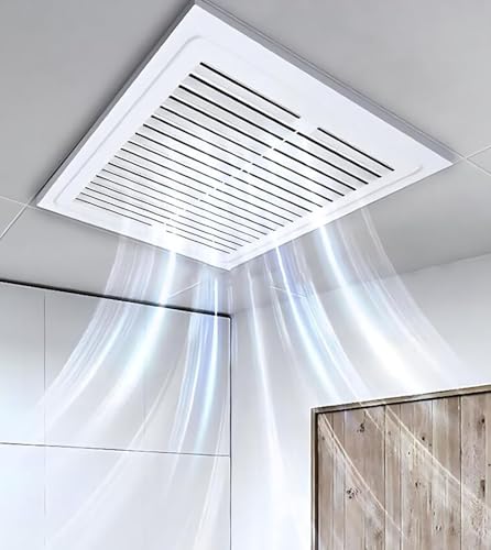Image of ICEMOB Exhaust Fan 300X300mm,Bathroom Ceiling Extractor Fan,Quiet Ventilation Fan with Check Valve,White ABS Grille,for Kitchen,Toilets,Garage