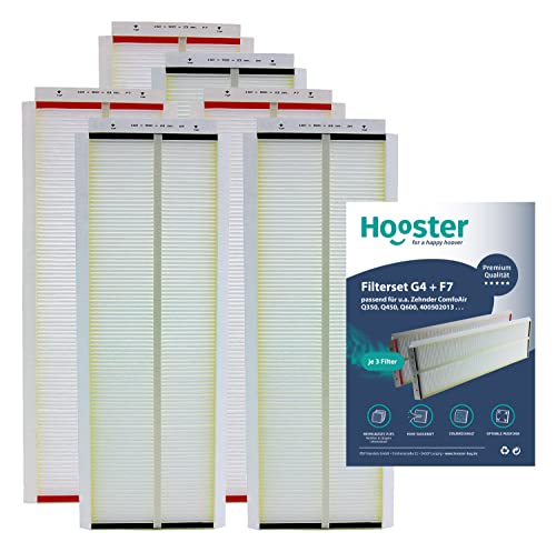 Hooster Juego de 3 filtros para Zehnder ComfoAir Q 350 / 450 / 600 | Filtros G4 + F7 cada 3 unidades Cover
