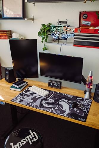 DURAGLYDE The Mousepad Company Original Strata Liquid Large Size Gaming Mousepad Full Desk (Large (36"x17"), Black & White) - Image 3