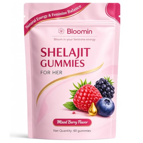 Botanic Vault Bloomin Shilajit Gummies for Women Daily Feminine Wellness & Energy Support Herbal Berry Gummies for Mood Balance & Vitality 60 Gummies