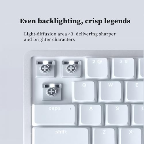 Image of LOFREE Flow2 Low-Profile Mechanical Keyboard, CNC Aluminum Body with Gasket Mount, Tri-Mode Wireless, Hot-Swappable & VIA Compatible, Side Touch Bar, for Mac /Windows (Silver with Silence, 84 Keys)