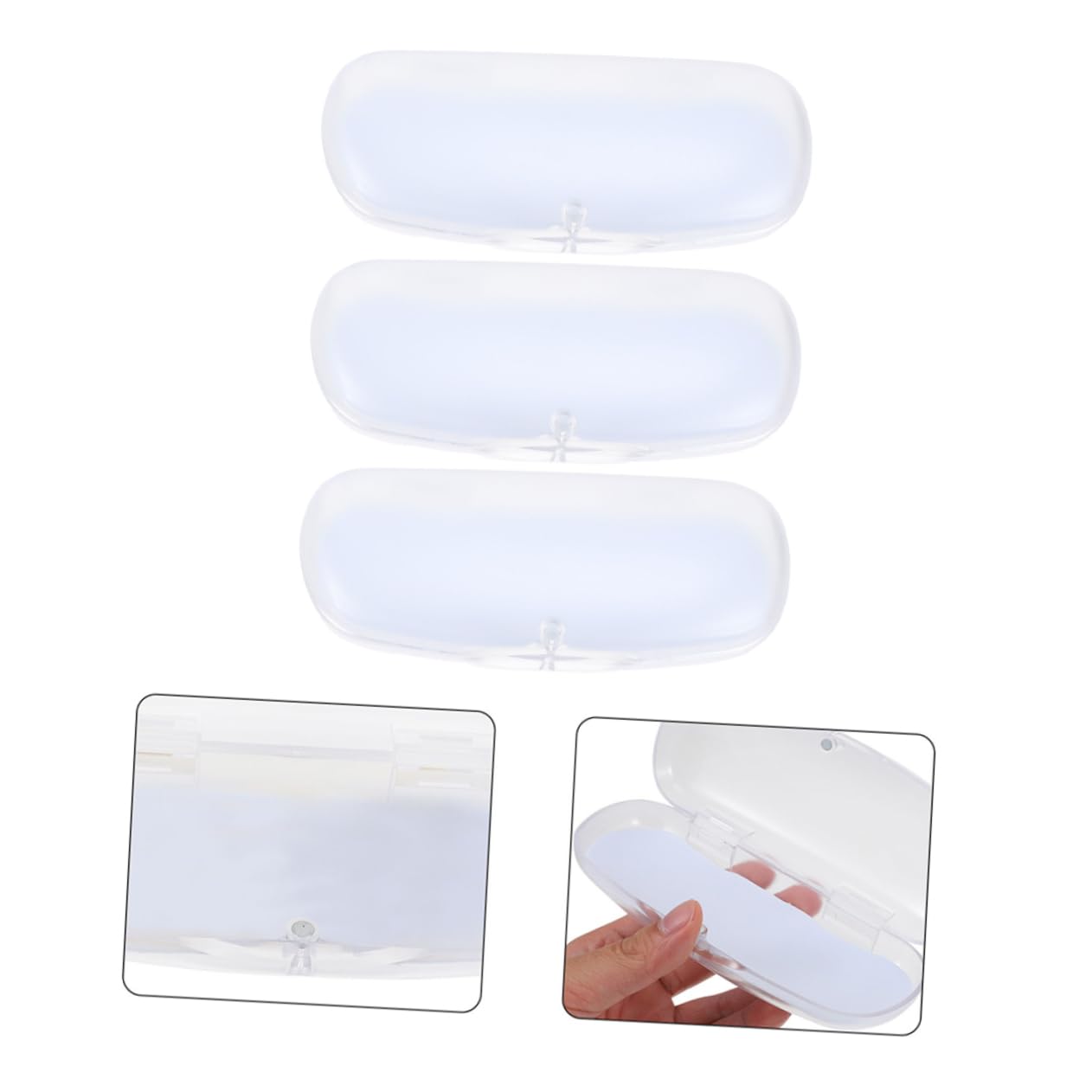 9piezas Estuche De Gafas Transparente De Diseño Frosted Almacenamiento Portátil y Ligero Protección Para Lentes Para Viajes y Uso Diario