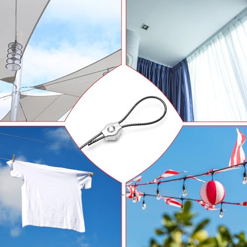 121P Sun Shade Sail Hardware Kit, Windspeed Heavy Duty Sun Shade Sail Stainless Steel Hardware Kit with 4P 10ft Nylon Coated Wire Ropes Shade Sail Installation for Outdoor - Thumbnail 6