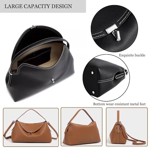 Genuine Leather Handbags for Women,Large Commuting Tote Bags with Removable Shoulder Strap,Shoulder Bag Purse for Work 6