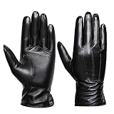Acdyion Damen Winter Leder Handschuhe Touchscreen Echt Leder Nachrichten Schreiben Texting Fahren Winter Warm Handschuhe mit Kaschmir