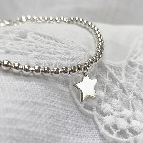 Purple Piglet Gifts Long Distance Friendship Gift Card For Women Adjustable Silver Bracelet With Sterling Silver Star Charm - Present Boxed Jewellery