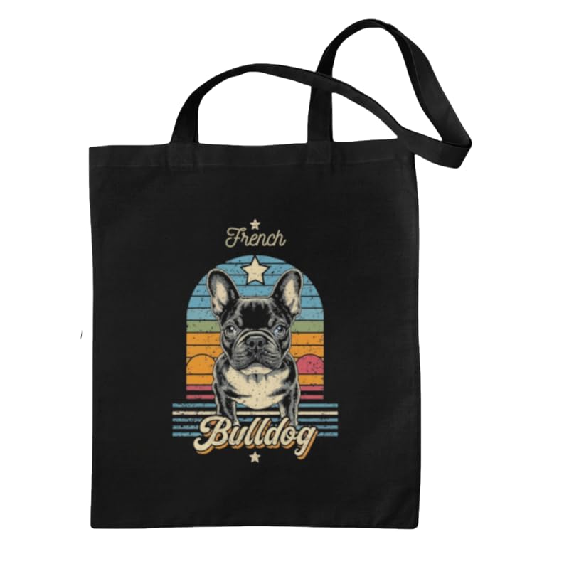 rainUP Tote Bag con design di cani animali domestici - Pet Bag stile unico in cotone 100% biologico Fairtrade Fairtrade - Borsa da allenamento, bulldog francese, 37 x 41 cm