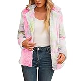 Damen Winter Regen Jacke Teddy Mantel Fleecemantel Warm Winterjacke Freizeit Outdoor Gefüttert Damen Winter Jacke Lang Teddyfell Winterjacke Parka Mantel Kapuze Wintermantel Schwarz Fellmantel