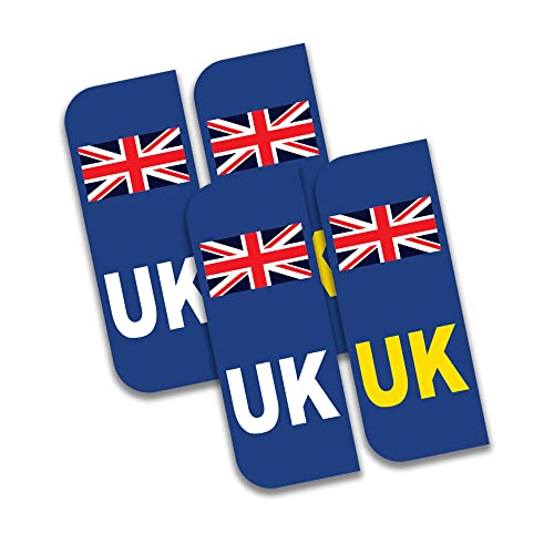 Stcky UK Number Plate Stickers For Europe [Pair of 2] – Premium Laminated UV Resistant Vinyl Stickers for Standard Size Registration Plates 104mm x 40mm